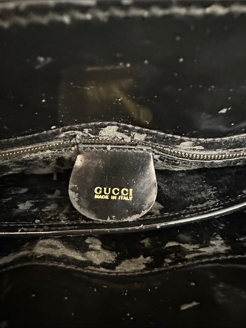 Gucci Black Patent Leather Structured Tote with Gold Hardware - Picture 9 of 10